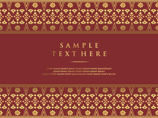 Elegant Songket Invitation or Decorative Template with Gold Ornaments