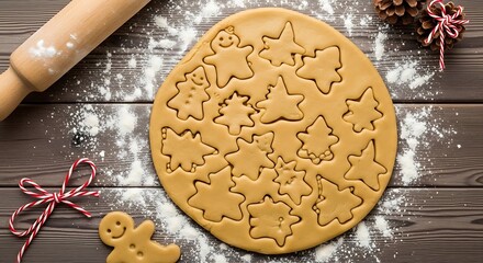 Christmas cookies on a wooden table.