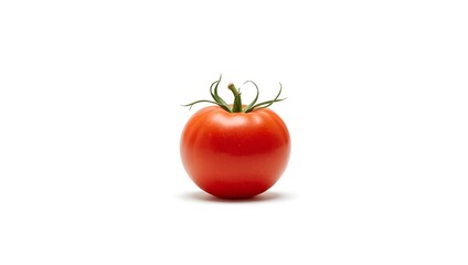 Isolated Ripe Tomato on a White Background Fresh, Healthy, and Vibrant Culinary Ingredient