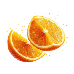 Fresh Tropical Orange Slices on Transparent Background