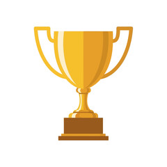 Golden Trophy with Two Handles on a Wooden Base