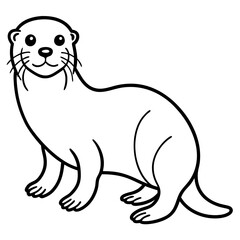 White Sea Otter Outline Design