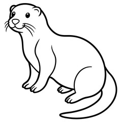 White Sea Otter Outline Design