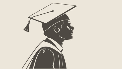 Graduation Cap Gown Silhouette Academic Achievement Success Education.