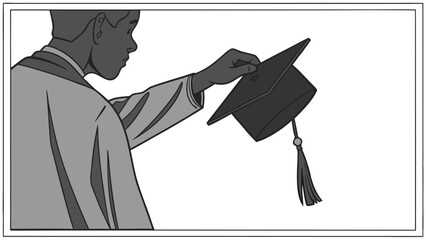 Graduation ceremony student graduate cap gown tassel achievement success education academic learning knowledge ceremony commencement celebration diploma degree university college school higher educat.