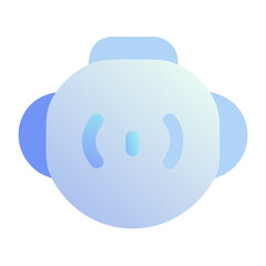 Obraz premium Minimalist smart speaker icon with blue gradient 