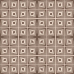 Seamless pattern of geometric squares in a brown, chocolate color texture for a backdrop or wallpaper design