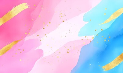 Abstract Colorful Background with Gold Accents for Creative Use