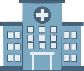 Obraz premium Hospital building stands tall against a clear sky, symbolizing healthcare and healing in a modern urban environment, offering hope and security to the community.