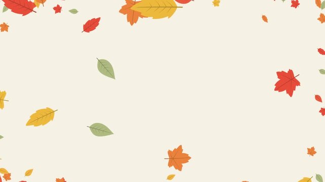 「秋」の字に舞い降りる紅葉のアニメーション【コマ撮り風】
