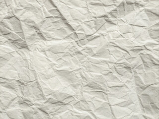White Crumpled Paper Texture with Folds and Wrinkles