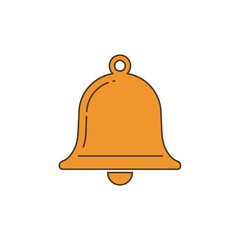 Orange Bell Icon with Dark Outline and Ring