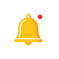Yellow Bell Icon with Red Notification Dot
