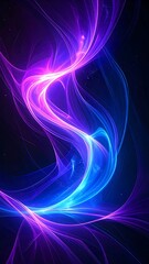 Obraz premium Vibrant Abstract Light Waves Flowing in Dark Background