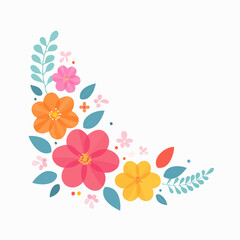 Fototapeta premium Colorful Floral Corner Decor