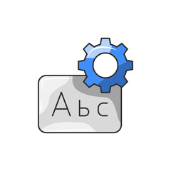 Settings Language Icon, Locale Outline for App UI