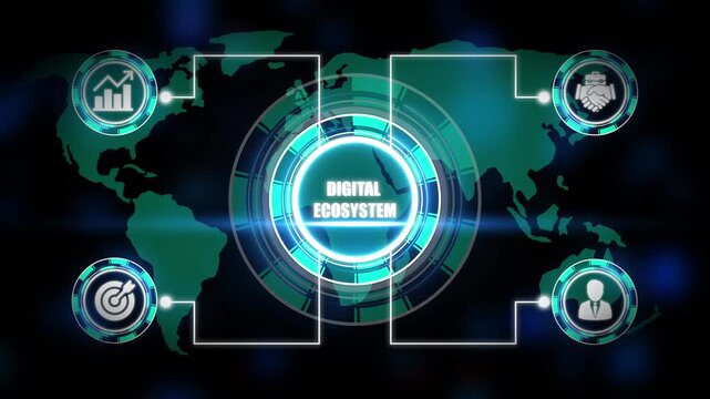 Digital Ecosystem Global Network Technology Business Growth Partnership Success Strategy World