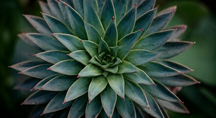 Succulent Symmetry: A Botanical Starburst of Teal and Green