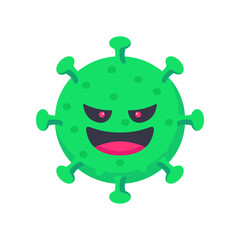Cartoon Green Virus Character Illustration