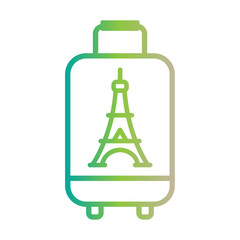 Parisian Getaway Suitcase with Eiffel Tower Illustration