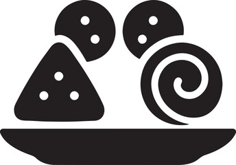 Diwali sweets thali silhouette vector perfect for festive, cultural, traditional, and celebratory design use.