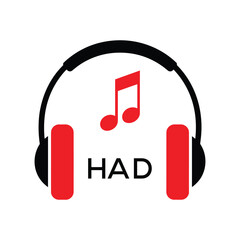HAD Headphone  Company logo. HAD Music logo design for entrepreneur and business. HAD best Branding icon.
