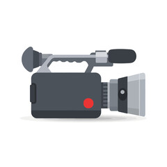 Vintage Camcorder with Handle and Microphone