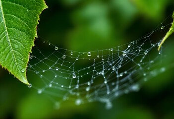 Dew-Kissed Spiderweb: Nature's Delicate Art
