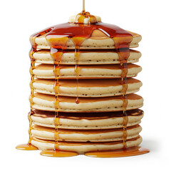 Delicious Stack of Pancakes with Syrup Dripping Down, Ready for a Tasty Breakfast Treat