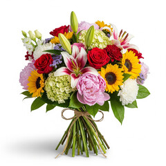 Radiant Floral Symphony Captivating Bouquet of Diverse Blooms for Any Occasion