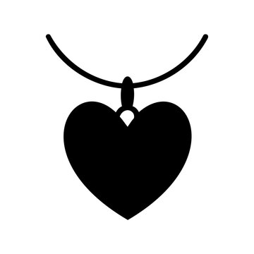 Black and white heart shaped pendant necklace with a simple string