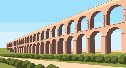 Ancient roman aqueduct water supply system monumental architectural engineering marvel architectural design historical landmark engineering achievement