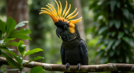 Striking Yellow-Crested Cockatoo