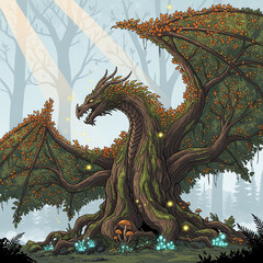 Ancient Tree Shaped Like a Dragon