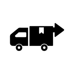 Fast Delivery Shipping Van with Arrow Icon for Speed and Urgency
