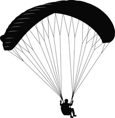 Silhouette paraglider soaring high above enjoying extreme aerial sport adventure freedom vector