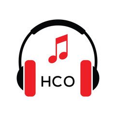 HCO Headphone  Company logo. HCO Music logo design for entrepreneur and business. HCO best Branding icon.
