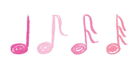 Set of musical note doodle. Hand drawn musical symbol. Single element for print, web, design, decor, logo