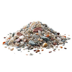 Png of pile of multicolored rocks and pebbles, a diverse collection of natural materials, isolated on transparent background