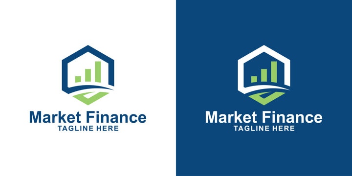 logo design market and finance,graph,success,profit,grow,growth,design modern and elegant.