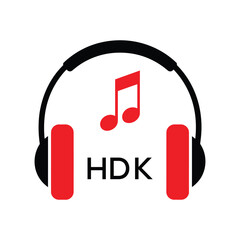 HDK Headphone  Company logo. HDK Music logo design for entrepreneur and business. HDK best Branding icon.
