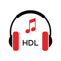 HDL Headphone  Company logo. HDL Music logo design for entrepreneur and business. HDL best Branding icon.
