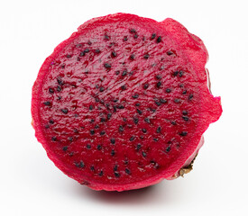 Half slice of red pitaya fruit