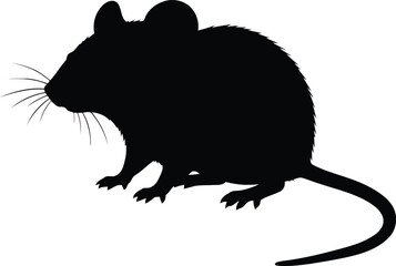 Silhouette of a mouse isolated on a plain surface representing rodent pest control and wild animal identification vector