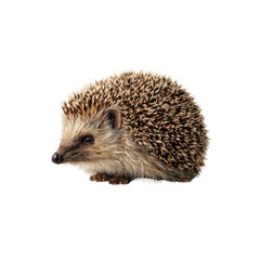 Fototapeta premium Adorable European Hedgehog on Black Background Wildlife Photography