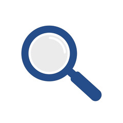 Simple Blue Magnifying Glass Icon for Search and Discovery