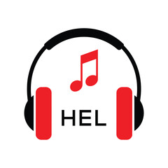 HEL Headphone  Company logo. HEL Music logo design for entrepreneur and business. HEL best Branding icon.
