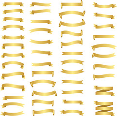 Set of Gold Ribbon Banner