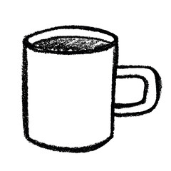 Cute cup of tea or coffee illustration Simple mug clipart Cozy home doodle Single element for design