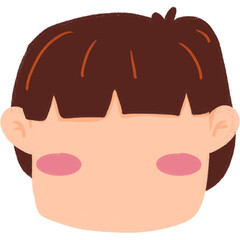 Cute faceless boy character heads with short hairstyle